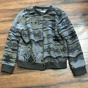 Gray Patterned Bomber Jacket